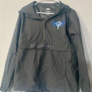 Porter Robinson Second Sky hooded lightweight windbreaker jacket in gray/ blue